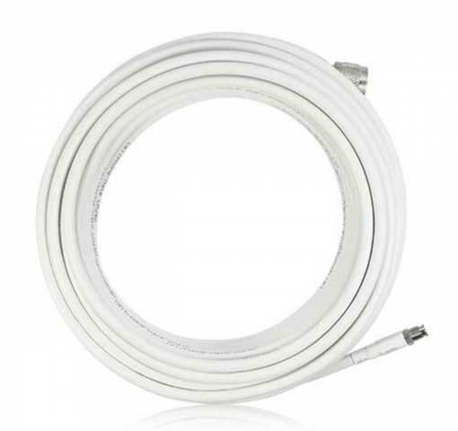 20 Foot White Low Loss Cable (FME/Female & N/Male Connectors) - Click Image to Close